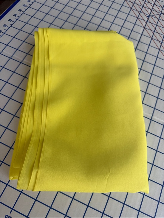 Other - Vintage Lemon Yellow Formal Dress Fabric 4 Yards x 42 Polyester Crepe Evening